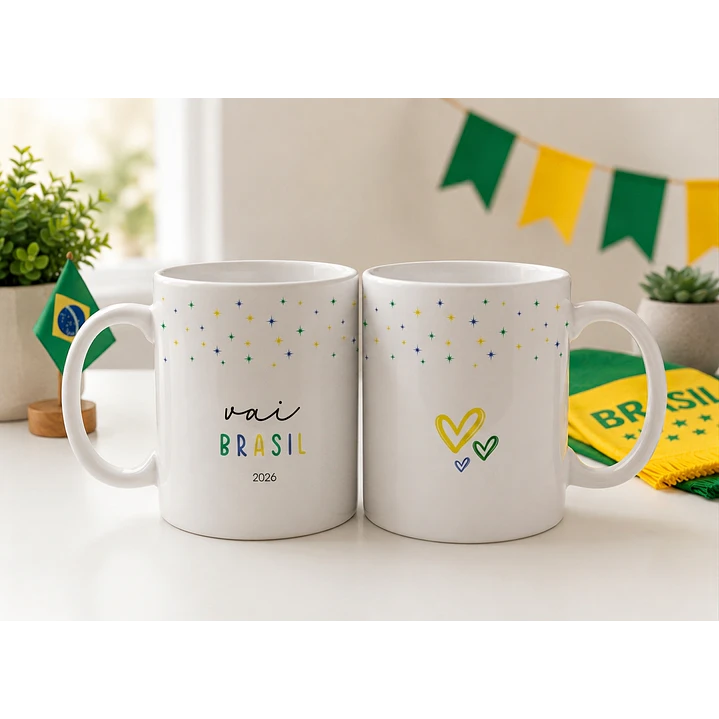7 Artes para Caneca Brasil Copa do Mundo Arquivo Editável  8