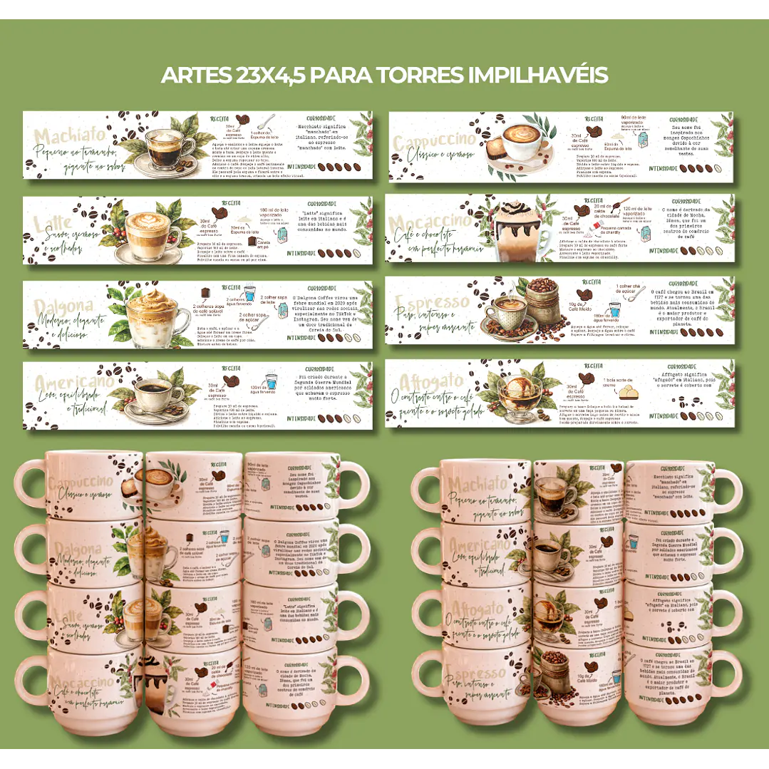 16 Artes para Xícara Coffe Lovers Arquivo Editável  3