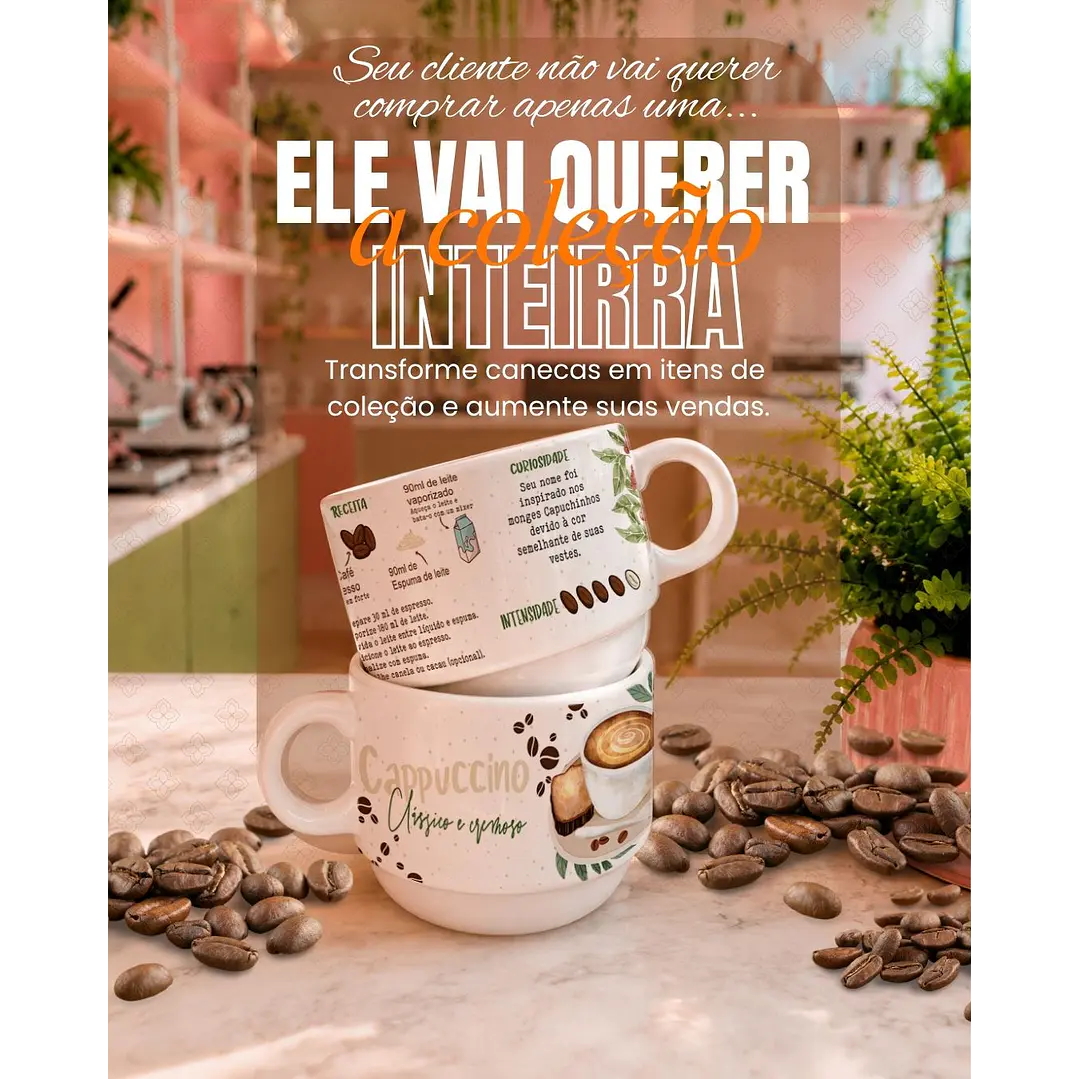16 Artes para Xícara Coffe Lovers Arquivo Editável  1