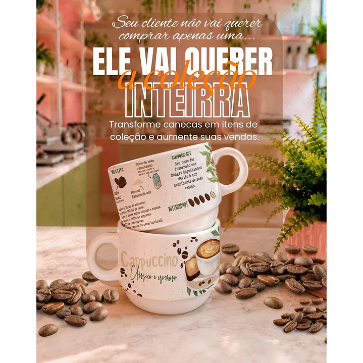 16 Artes para Xícara Coffe Lovers Arquivo Editável  1