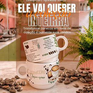 16 Artes para Xícara Coffe Lovers Arquivo Editável 