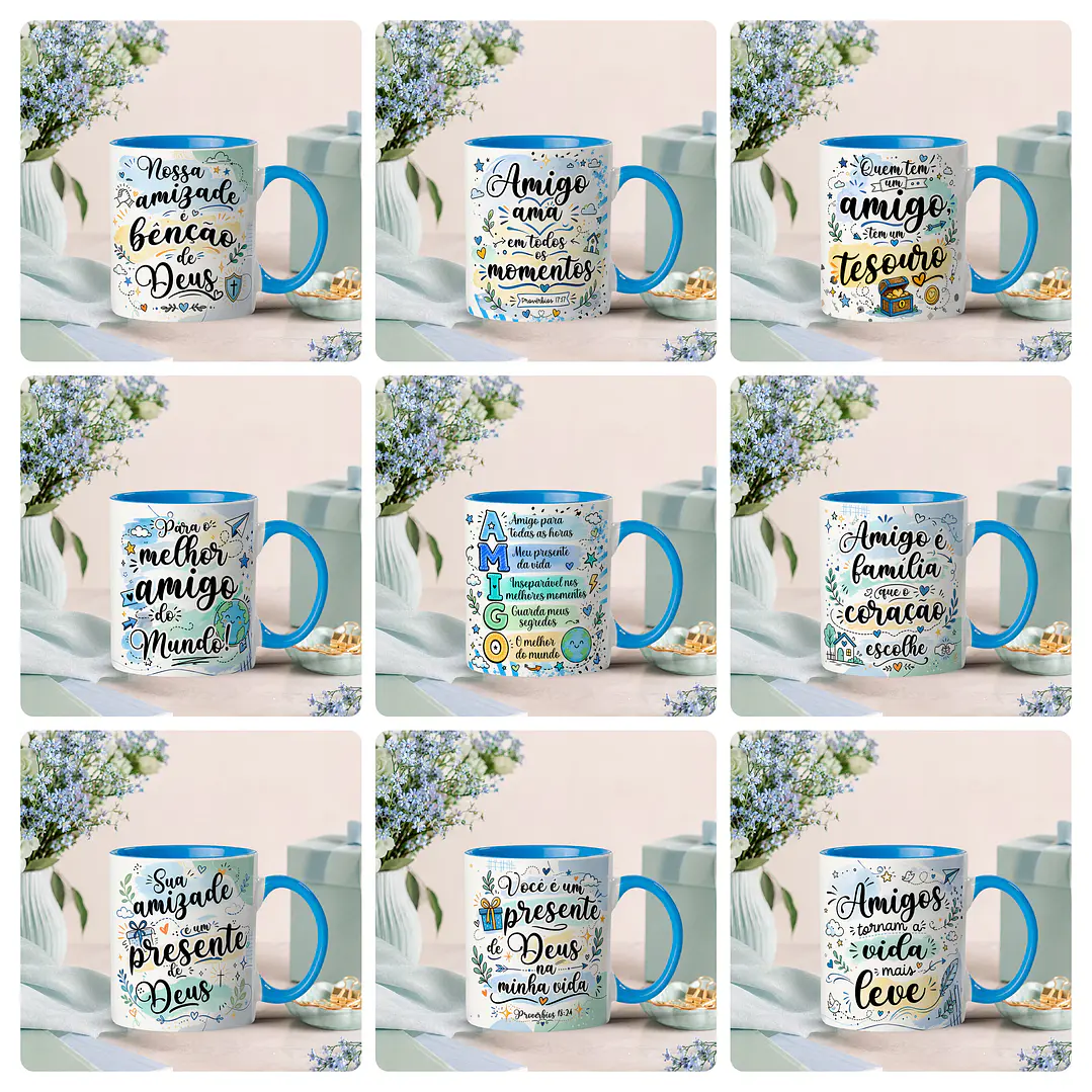 25 Artes para Caneca Amizades Amigas Arquivo Editável 3