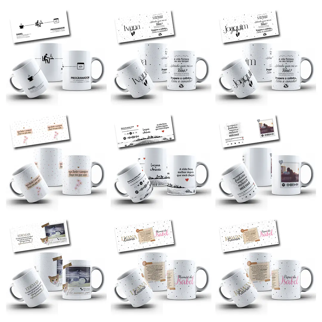 100 Artes para Caneca com Temas diversos Arquivo Editável 1