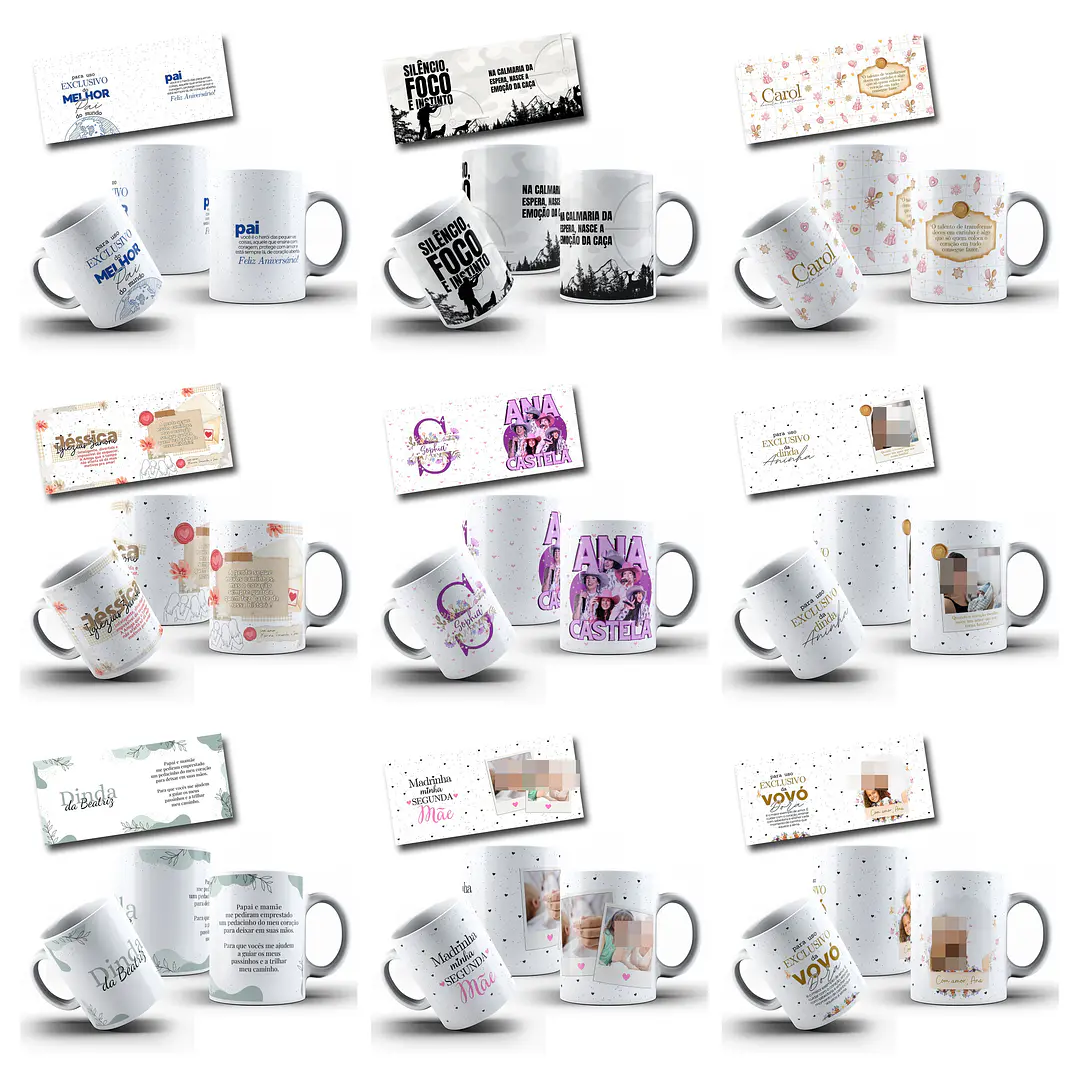 100 Artes para Caneca com Temas diversos Arquivo Editável 3