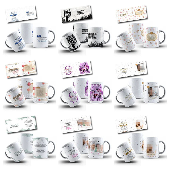 100 Artes para Caneca com Temas diversos Arquivo Editável 3