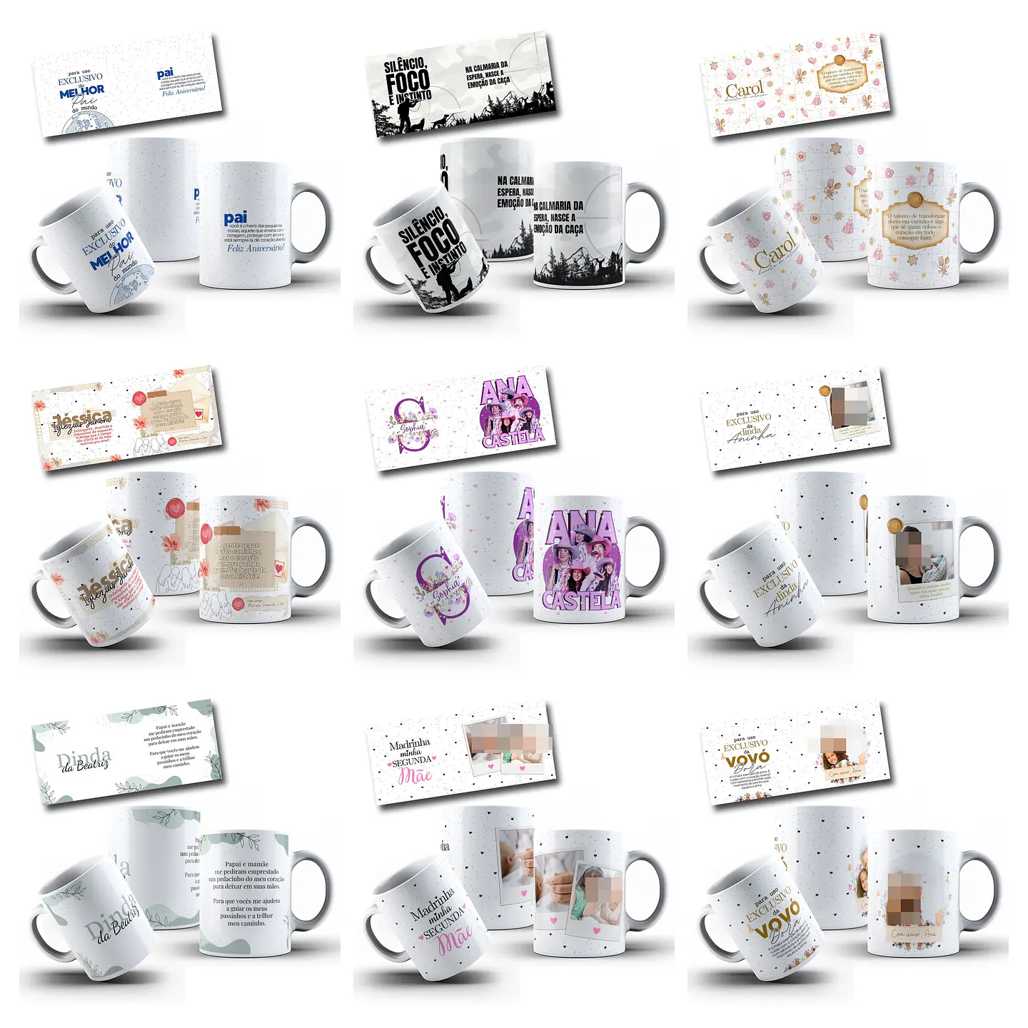 100 Artes para Caneca com Temas diversos Arquivo Editável 3