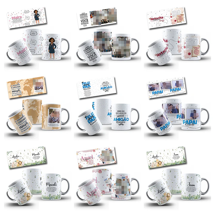 100 Artes para Caneca com Temas diversos Arquivo Editável 4
