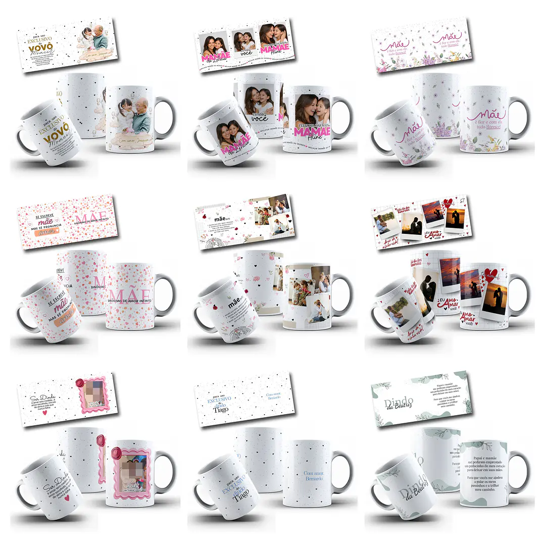 100 Artes para Caneca com Temas diversos Arquivo Editável 6