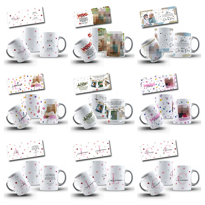 100 Artes para Caneca com Temas diversos Arquivo Editável 11