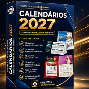 Arquivo Calendários 2027 Arquivo Editável 