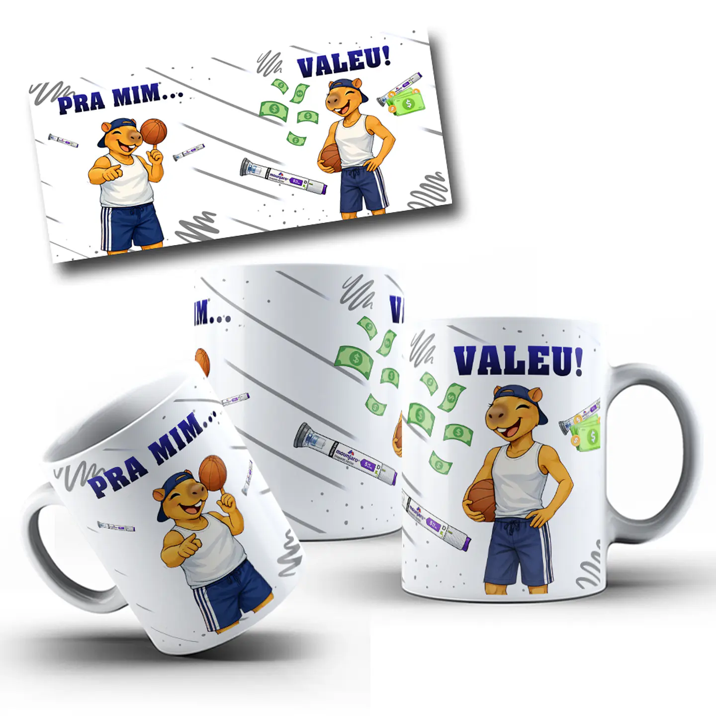 6 Artes para Caneca Monjaro Masculino Arquivo em Png  1