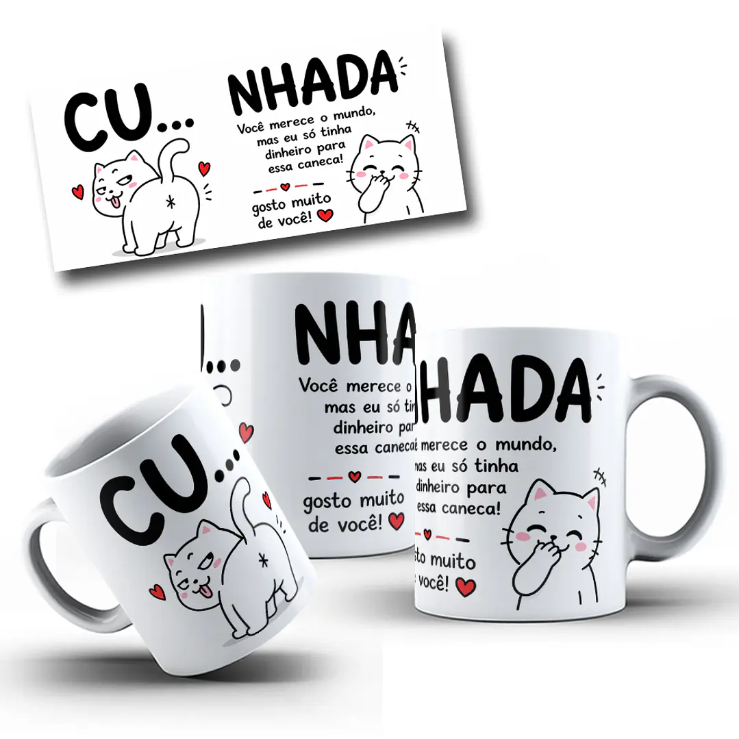 Artes para Caneca Cunhada Você merece o mundo mas eu só tinha dinheiro pra essa caneca - Gatinho Arquivo em Png 1