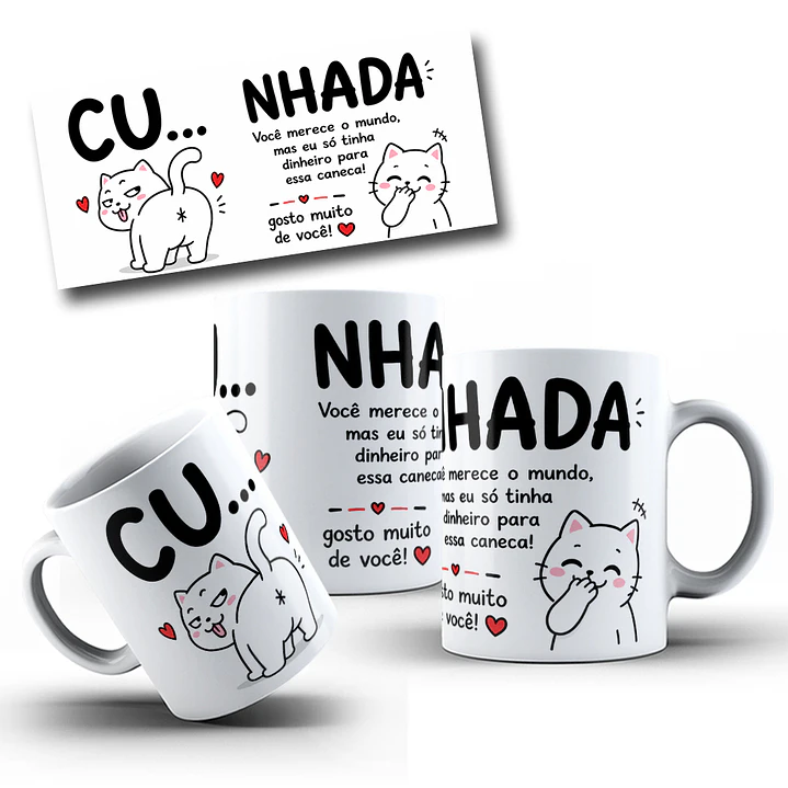 Artes para Caneca Cunhada Você merece o mundo mas eu só tinha dinheiro pra essa caneca - Gatinho Arquivo em Png 1