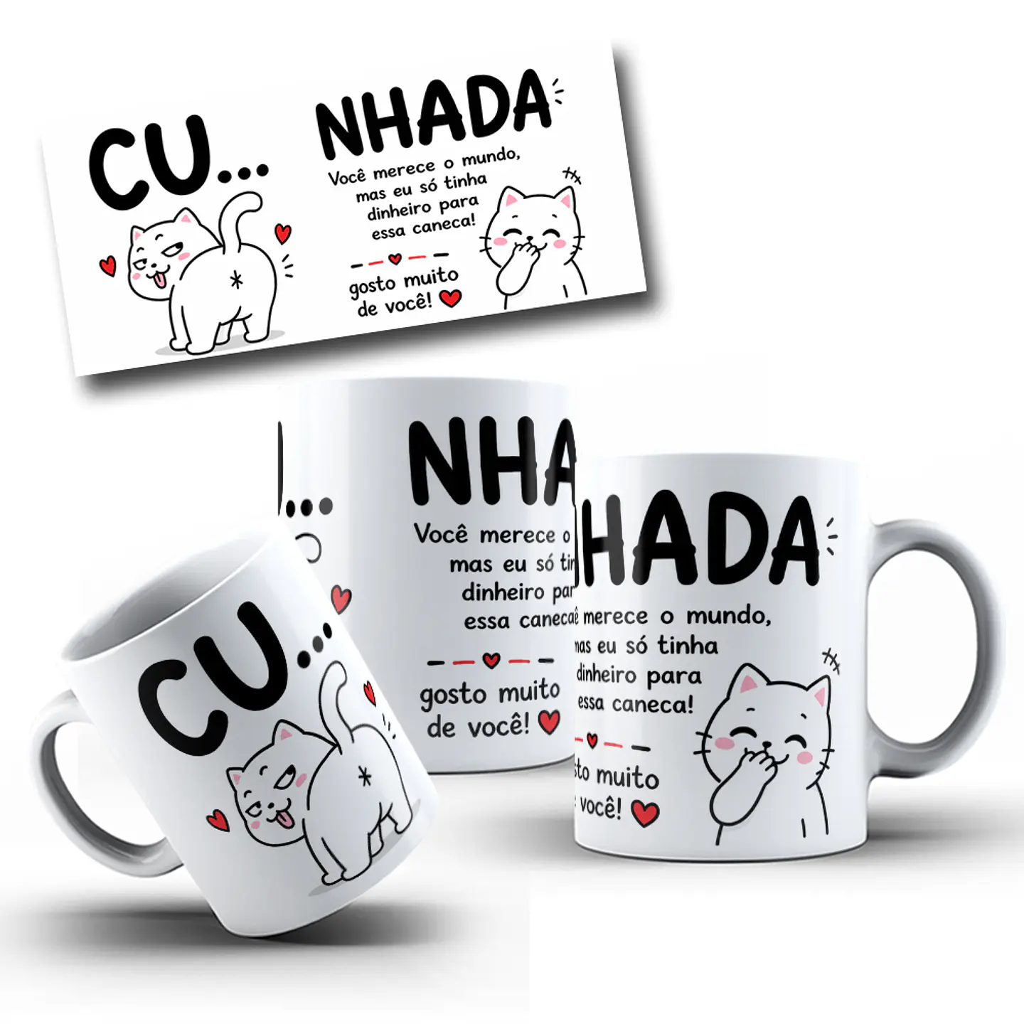 Artes para Caneca Cunhada Você merece o mundo mas eu só tinha dinheiro pra essa caneca - Gatinho Arquivo em Png 1