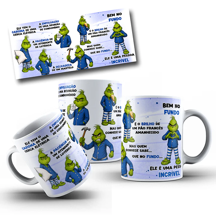 Artes para Caneca Grinch Ela tem o carisma de uma cerca elétrica, A empolgação de uma reunião de condomínio Arquivo em Png 2