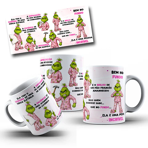 Artes para Caneca Grinch Ela tem o carisma de uma cerca elétrica, A empolgação de uma reunião de condomínio Arquivo em Png