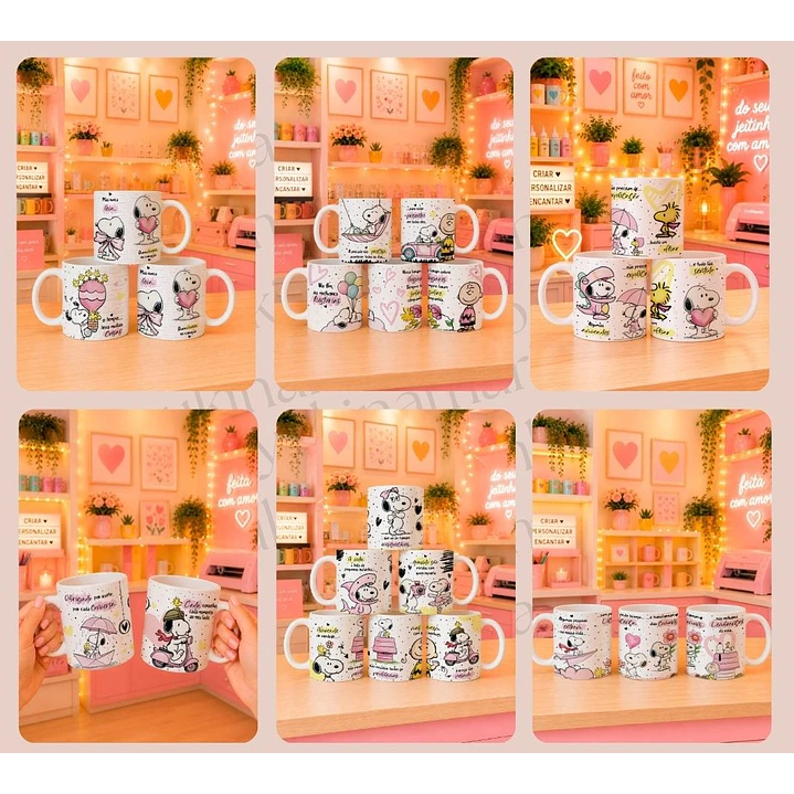 8 Artes para Caneca Laços de Afeto Snoop Arquivo Editável  2