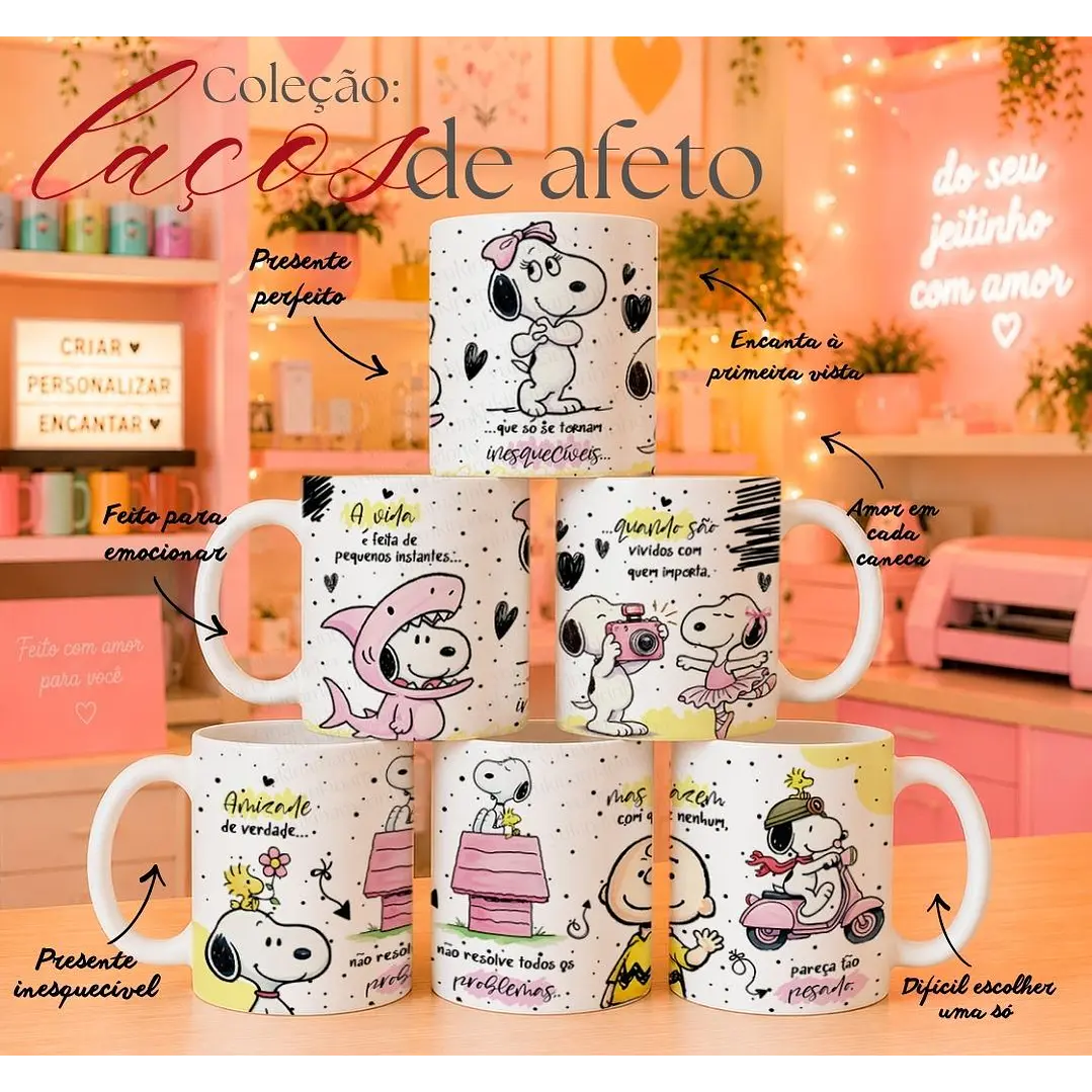8 Artes para Caneca Laços de Afeto Snoop Arquivo Editável  1