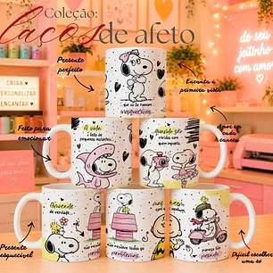 8 Artes para Caneca Laços de Afeto Snoop Arquivo Editável 