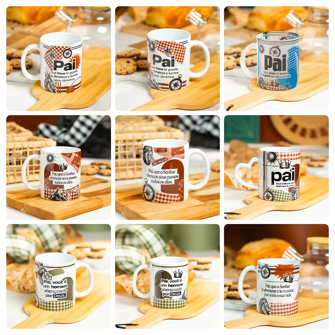 15 Artes para Caneca Pai é Benção Dia dos Pais Arquivo em Png 2