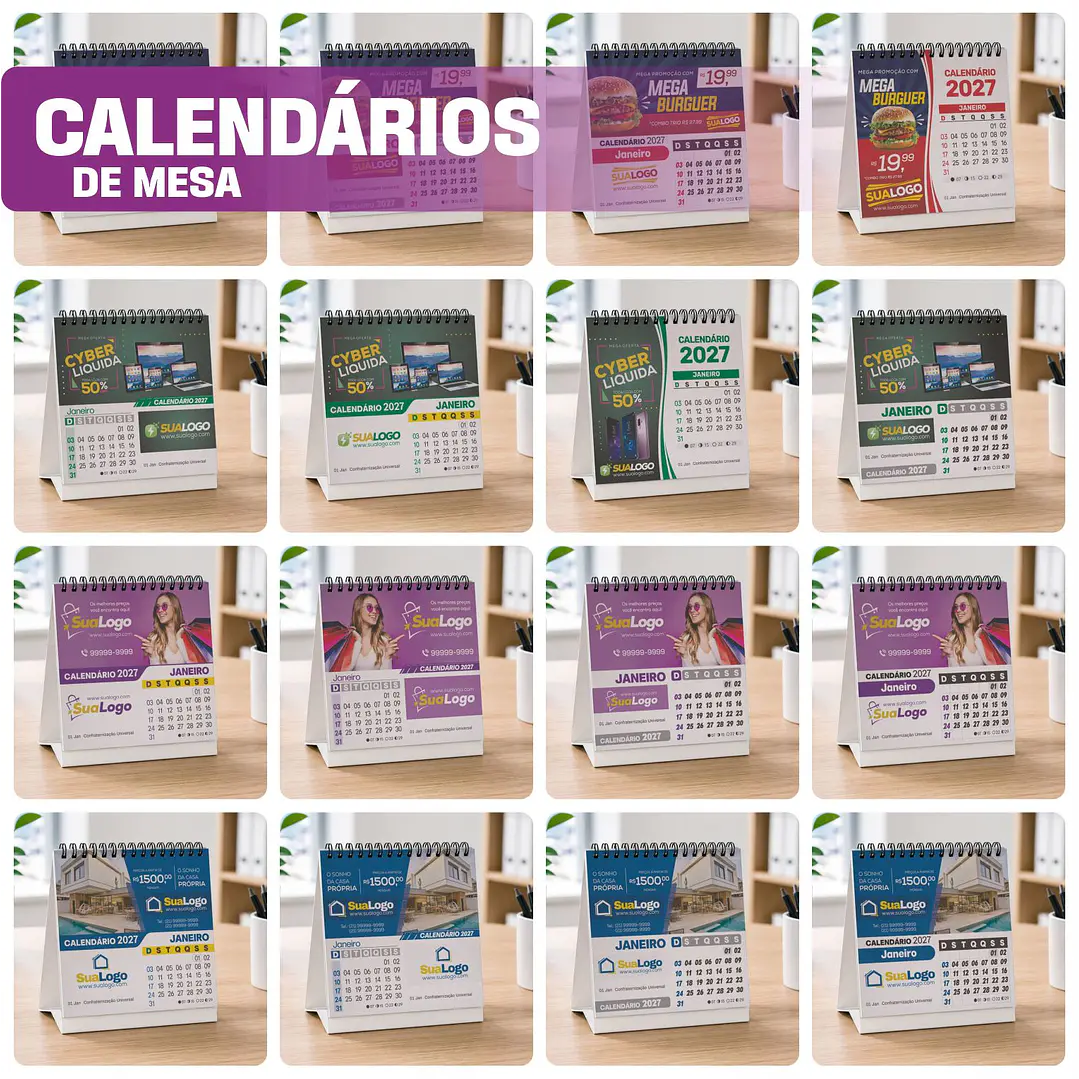 Mega Kit Calendário 2027 Editável Canva Corel PDF PNG 10