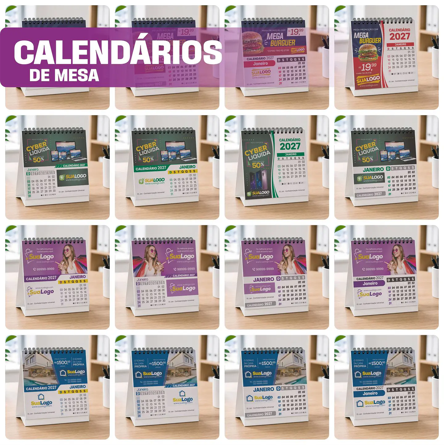 Mega Kit Calendário 2027 Editável Canva Corel PDF PNG 10
