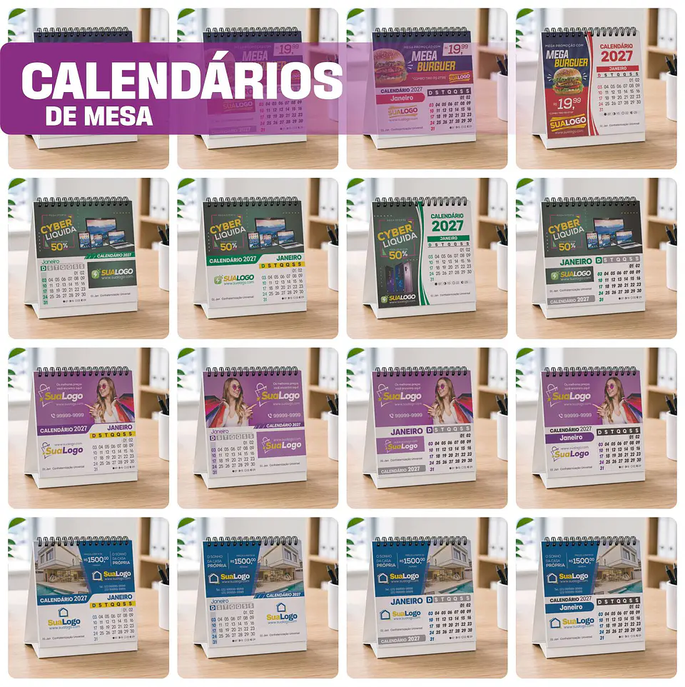 Mega Kit Calendário 2027 Editável Canva Corel PDF PNG 10