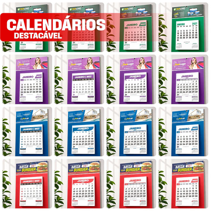 Mega Kit Calendário 2027 Editável Canva Corel PDF PNG 11