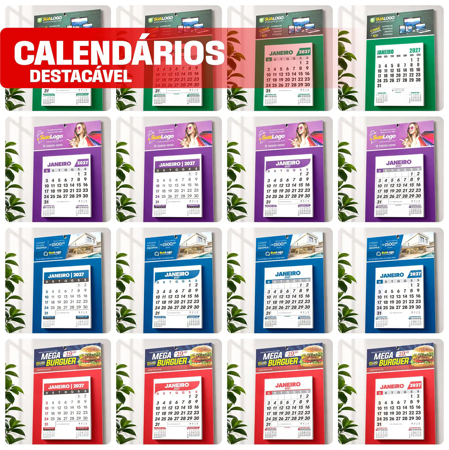 Mega Kit Calendário 2027 Editável Canva Corel PDF PNG 11