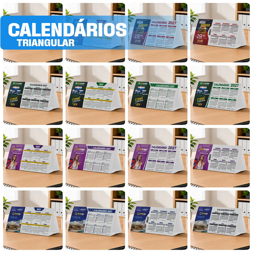 Mega Kit Calendário 2027 Editável Canva Corel PDF PNG 12