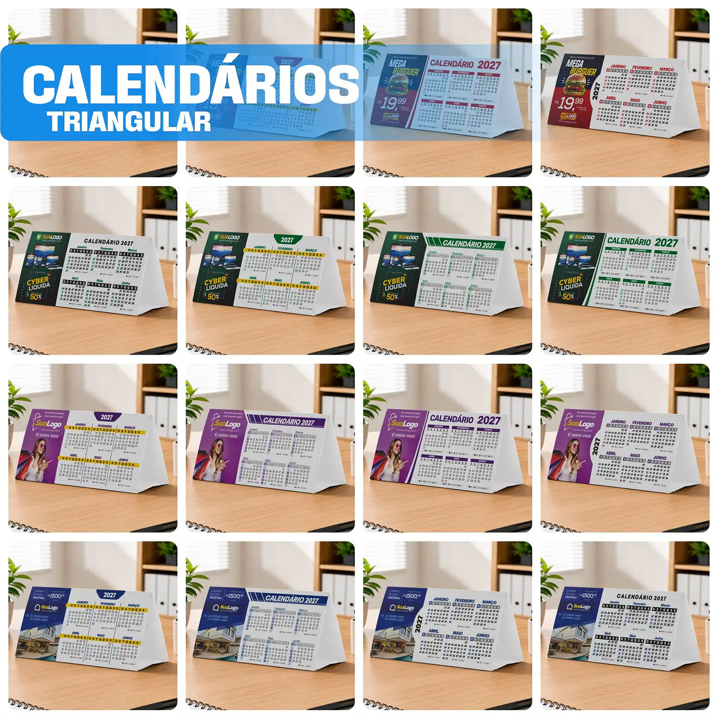 Mega Kit Calendário 2027 Editável Canva Corel PDF PNG 12