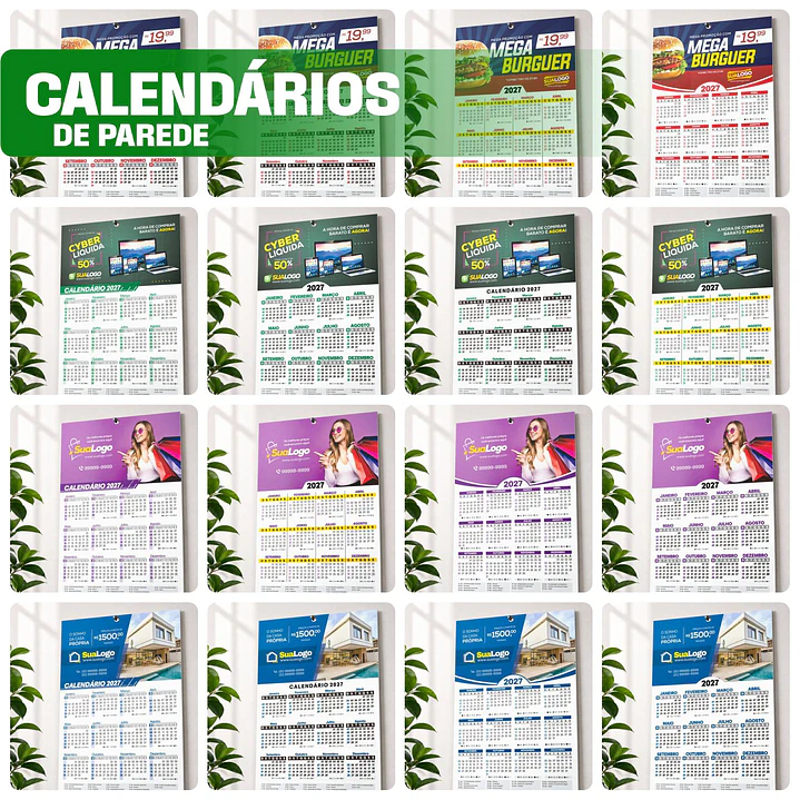Mega Kit Calendário 2027 Editável Canva Corel PDF PNG 13