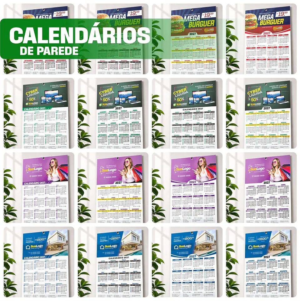 Mega Kit Calendário 2027 Editável Canva Corel PDF PNG 13