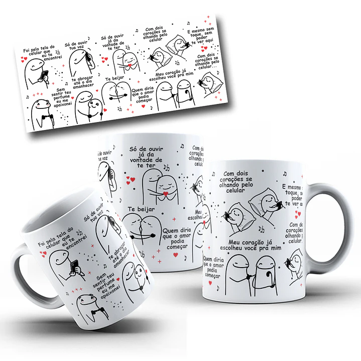 Artes Caneca Flork Foi pela tela do celular que eu te encontrei Arquivo em Jpg 1