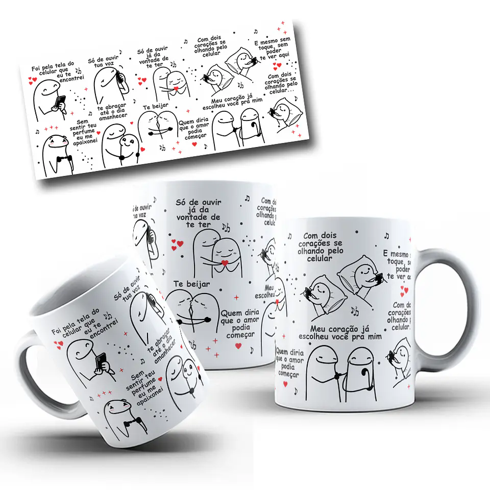 Artes Caneca Flork Foi pela tela do celular que eu te encontrei Arquivo em Jpg 1