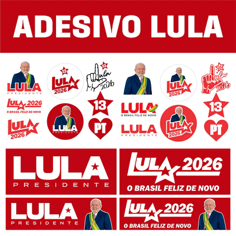 Adesivo Lula 2026 PNG + PDF + Vetor Editável CorelDRAW