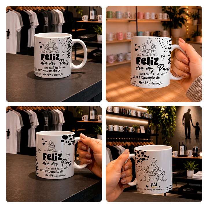 20 Artes para Caneca Minimalista Dia dos Pais Arquivo Editável  2