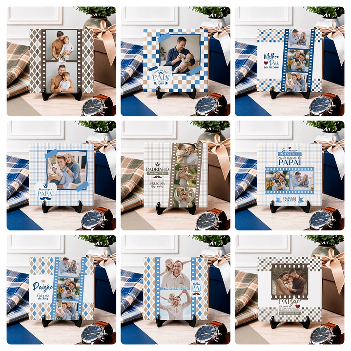 60 Artes para Caneca e Azulejo Dia dos Pais Com Foto e Sem Foto Arquivo Editável 6
