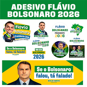 Adesivo Flávio Bolsonaro 2026 PNG + PDF + Vetor Editável CorelDRAW