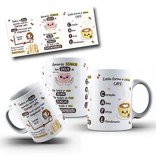 Artes para Caneca Todos os dias quando você for tomar um café  Lucas 10:27 em Png