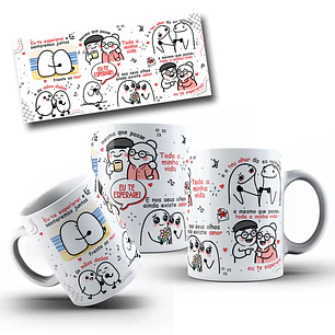 Artes para Caneca Flork Eu te esperarei e sentaremos junto frente ao mar  - Musica Thaeme e Thiago em Png 
