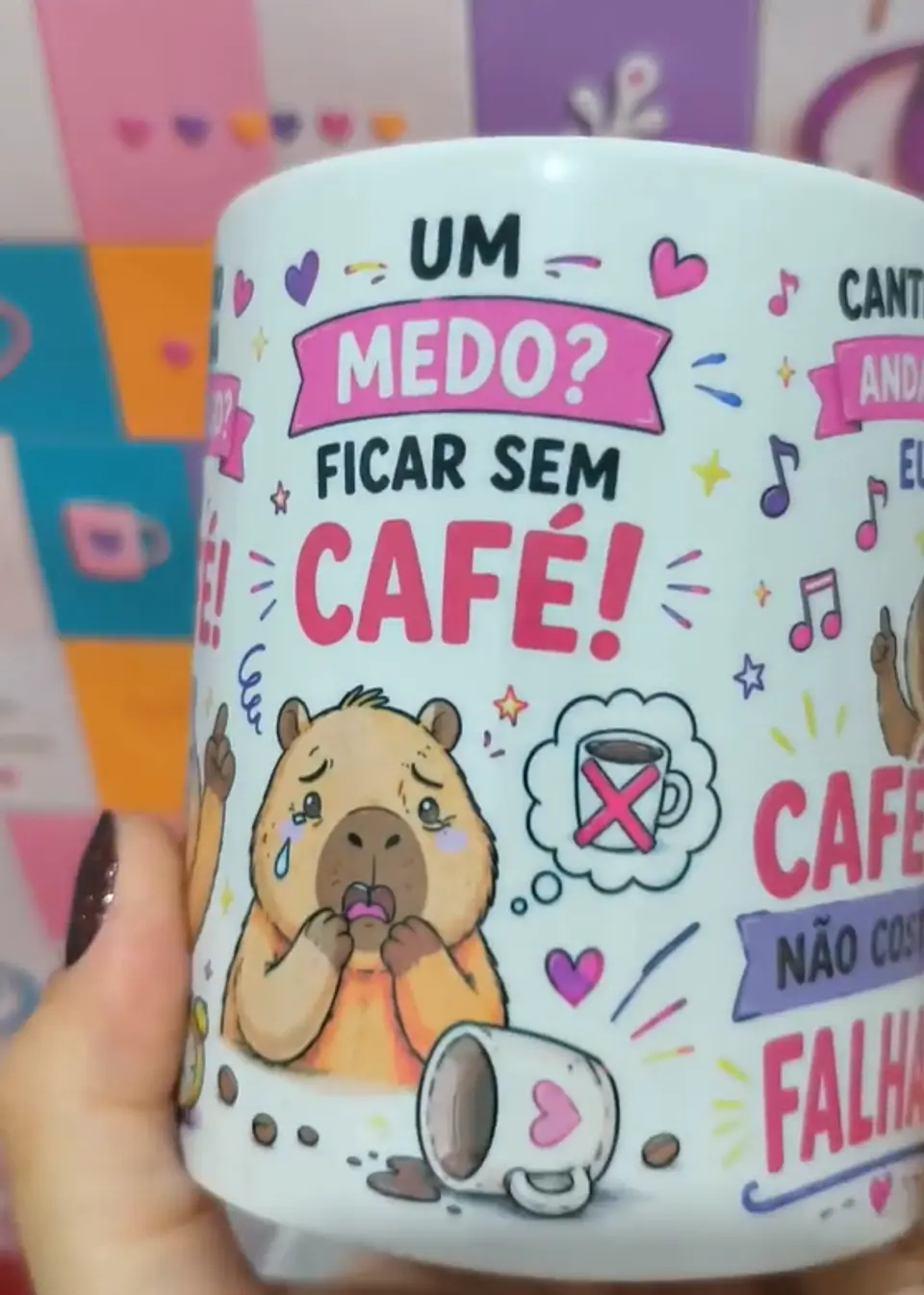 Artes para Caneca Capivara Uma paixão? Café, Quando acorda pede logo? Café em Png  3