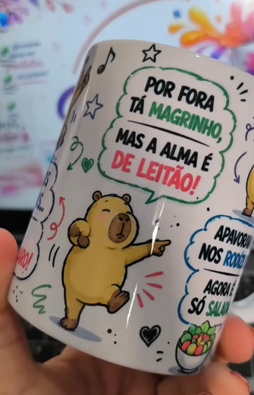 Artes para Caneca Capivara lá vai o bando de magro o bonde do monjaro, os boletos atrasados... em Png  3