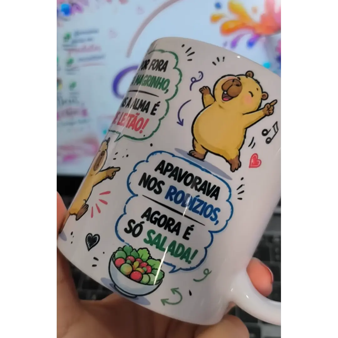 Artes para Caneca Capivara lá vai o bando de magro o bonde do monjaro, os boletos atrasados... em Png  4
