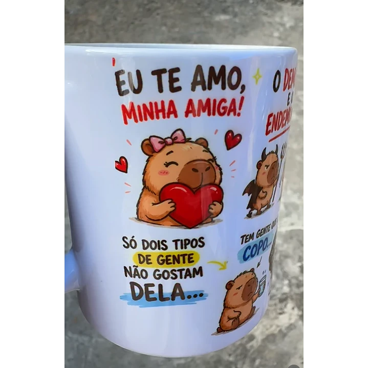 Artes para Caneca Capivara eu te amo, minha amiga!, só dois tipos de gente não gostam dela... em Png 1