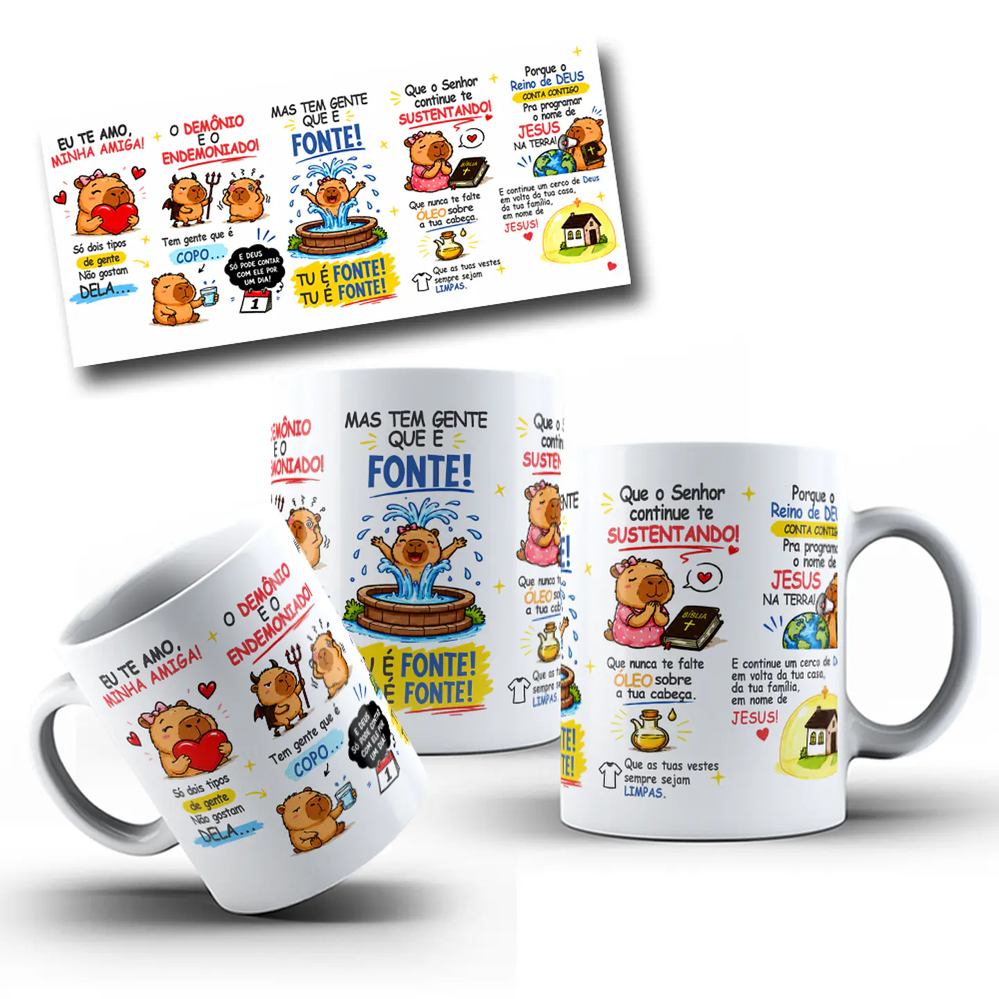 Artes para Caneca Capivara eu te amo, minha amiga!, só dois tipos de gente não gostam dela... em Png 7