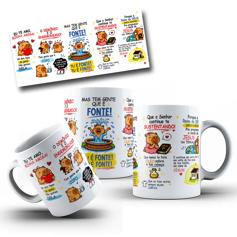 Artes para Caneca Capivara eu te amo, minha amiga!, só dois tipos de gente não gostam dela... em Png 7