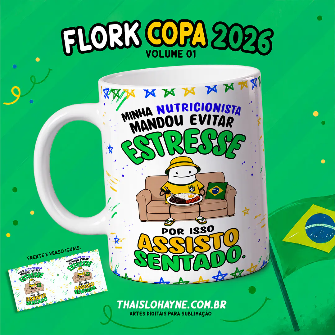 12 Artes para Caneca Flork Copa Brasil Arquivo em Png 8