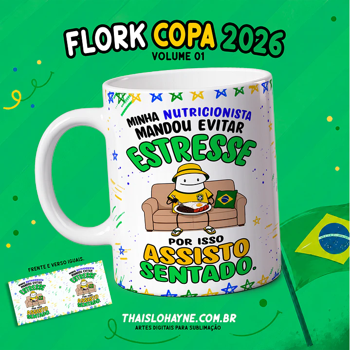 12 Artes para Caneca Flork Copa Brasil Arquivo em Png 8