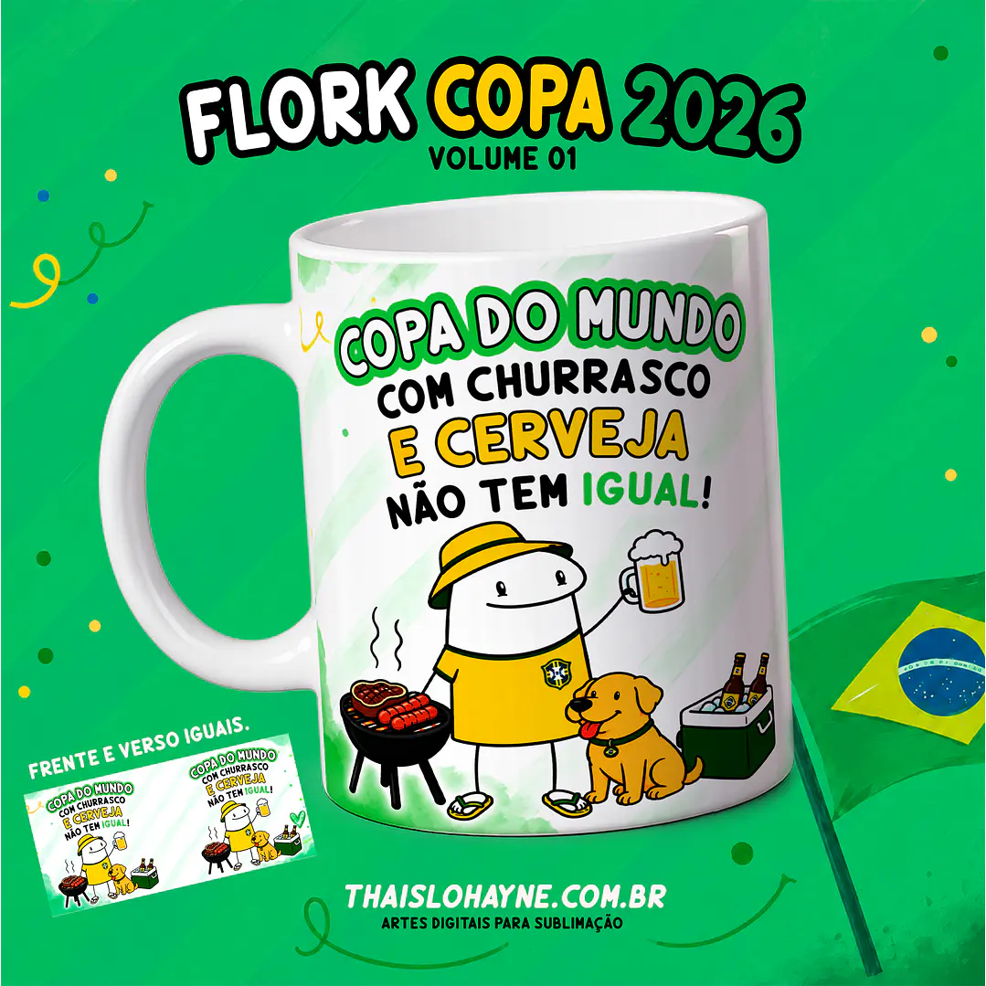 12 Artes para Caneca Flork Copa Brasil Arquivo em Png 9